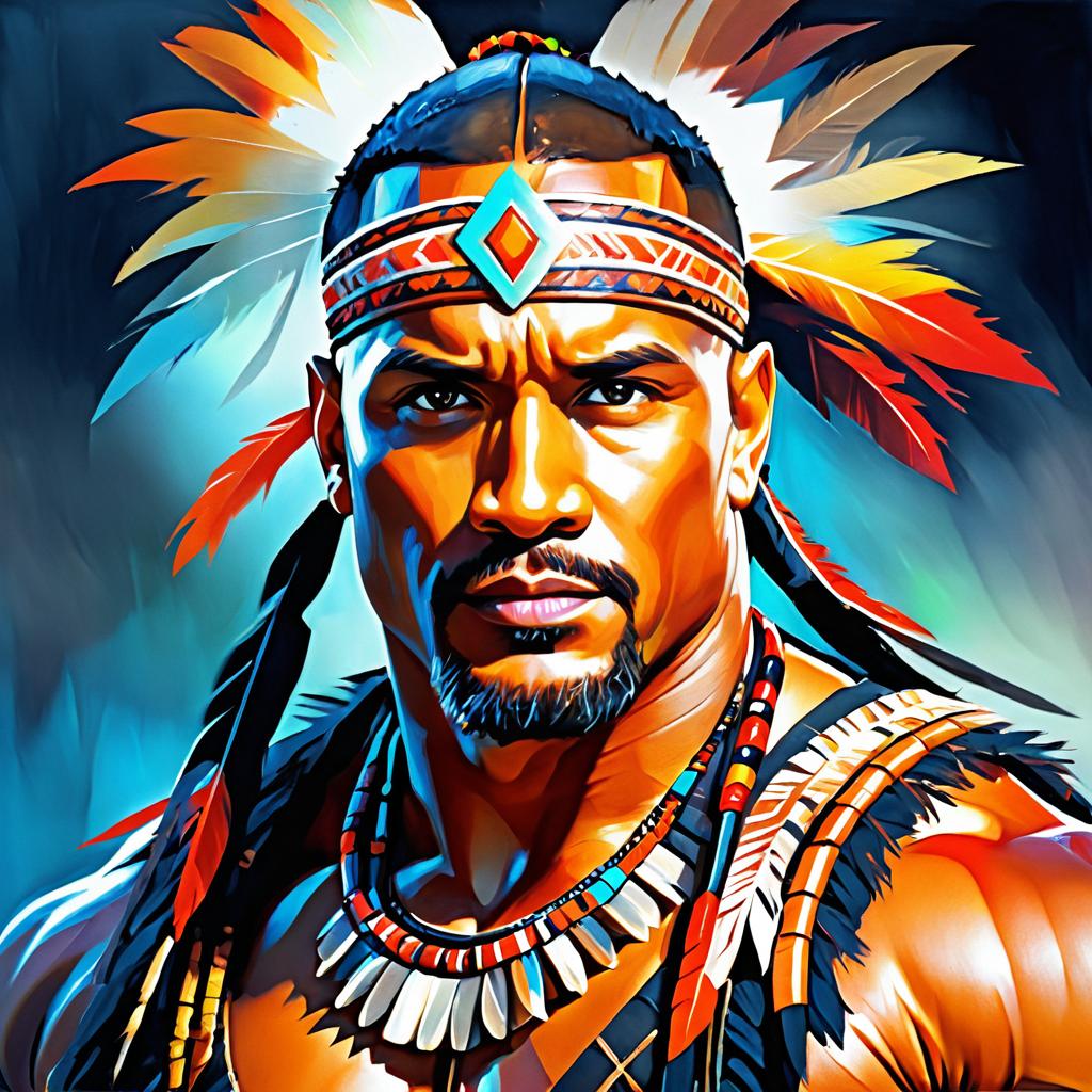 Dwayne Johnson as a Tribal Warrior