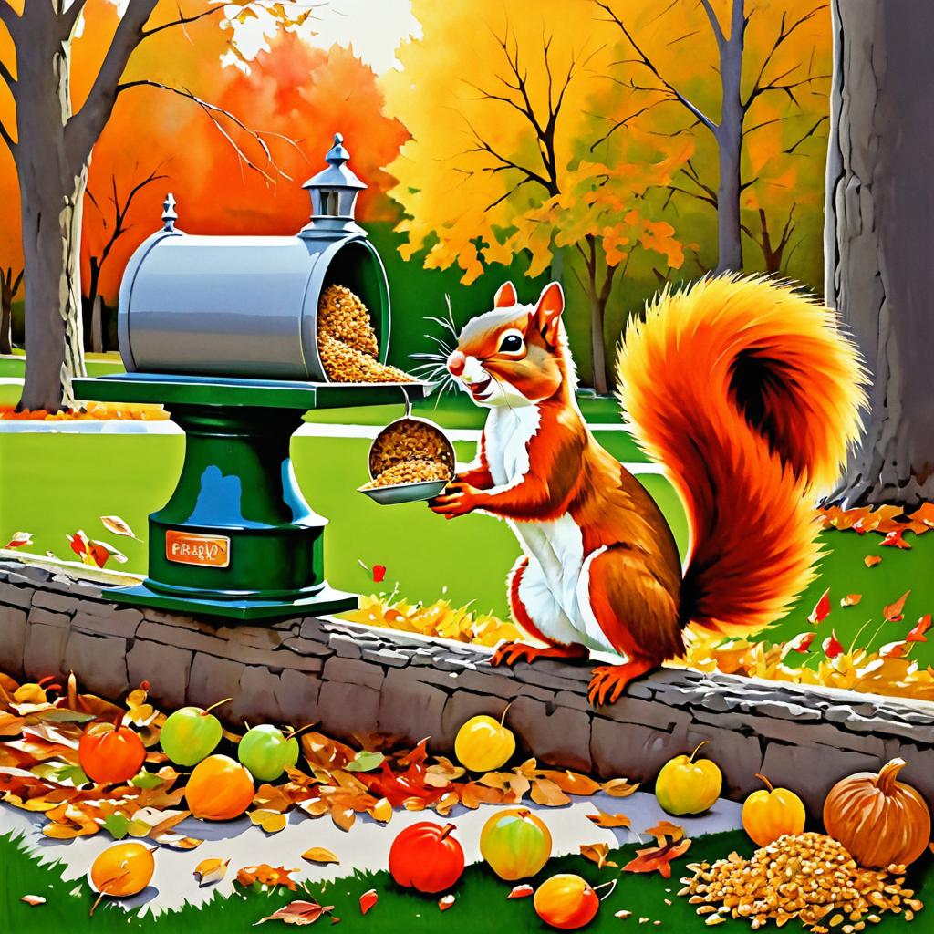 Whimsical Squirrel in Autumn Splendor