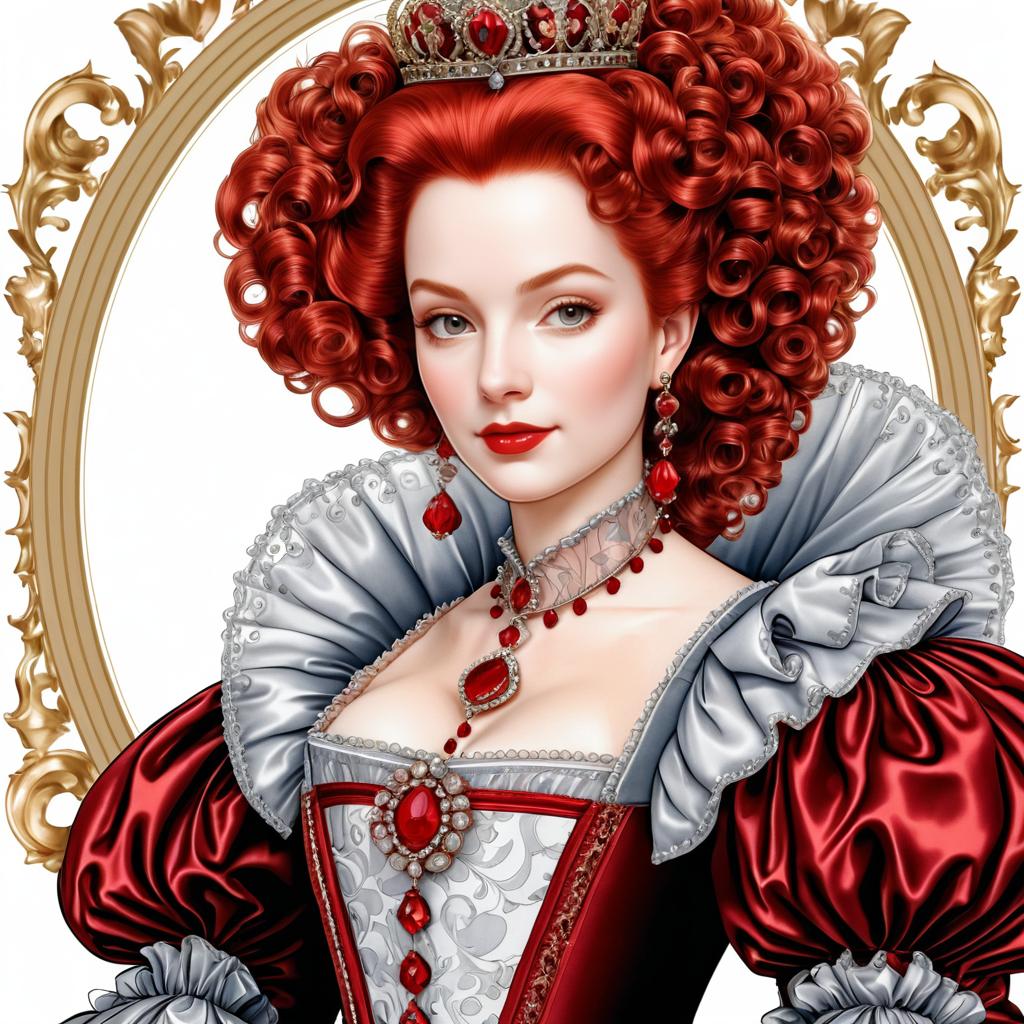 Queen Elizabeth I in Rococo Style Illustration