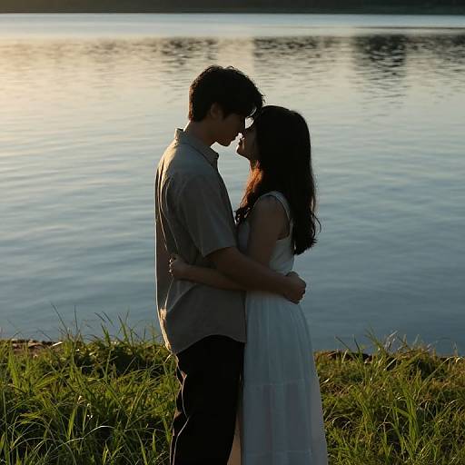 Waterside Embrace of Love and Serenity