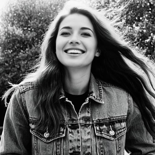 Joyful Woman in Vintage Denim Portrait