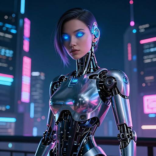 Futuristic Cyberpunk Android Cityscape