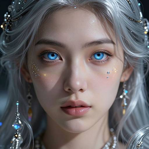 Ethereal Human-Machine Fusion Portrait