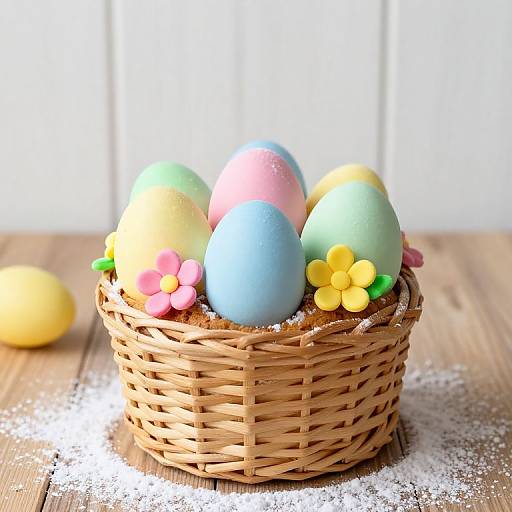 Easter Basket Cake with Pastel Eggs