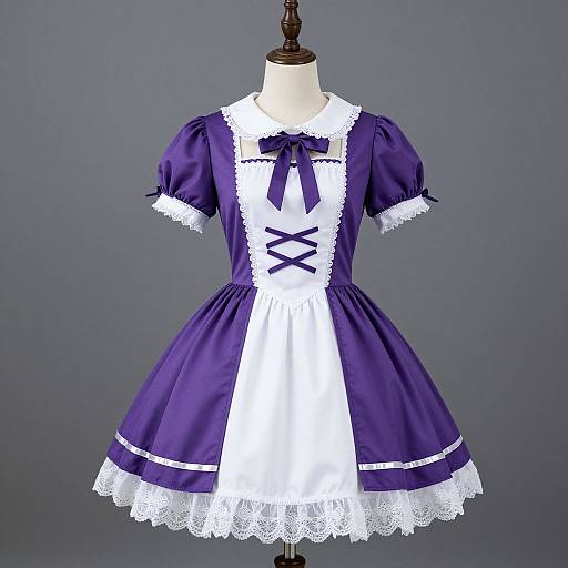 Elegant Purple and White Costume