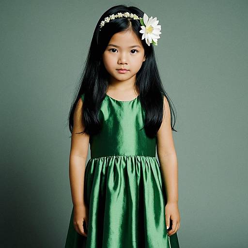 Realistic Portrait of Girl in Binyag Outfit