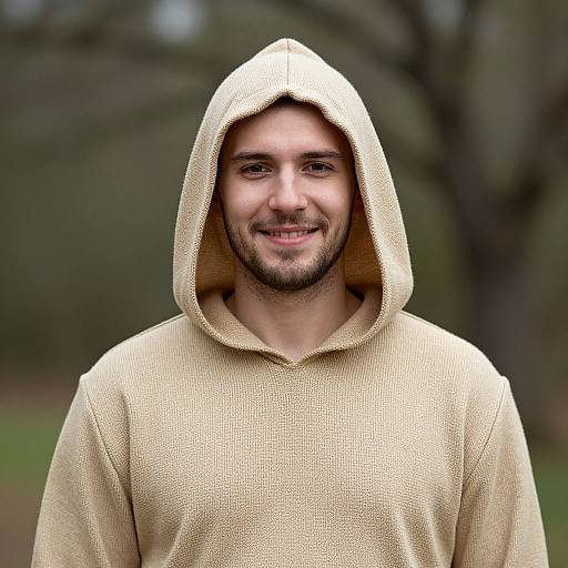 Realistic Boy in Hooded Sack Costume