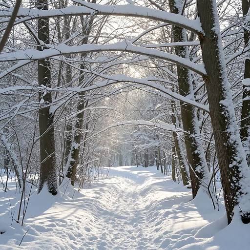 Serene Snow-Laden Forest Light