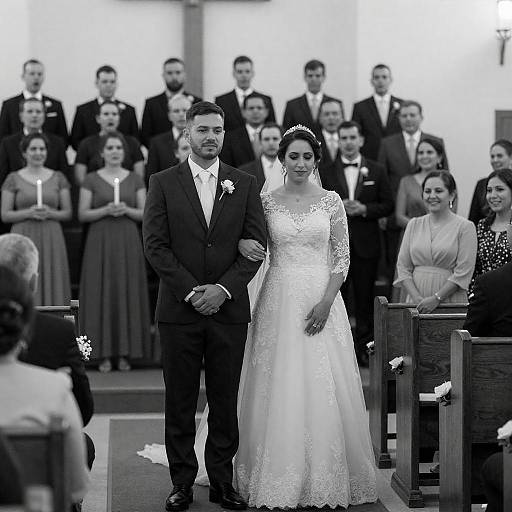 Monochrome Church Wedding with Choir