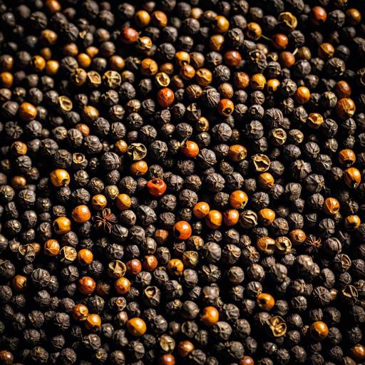 Close-Up Macro of Peppercorns Texture