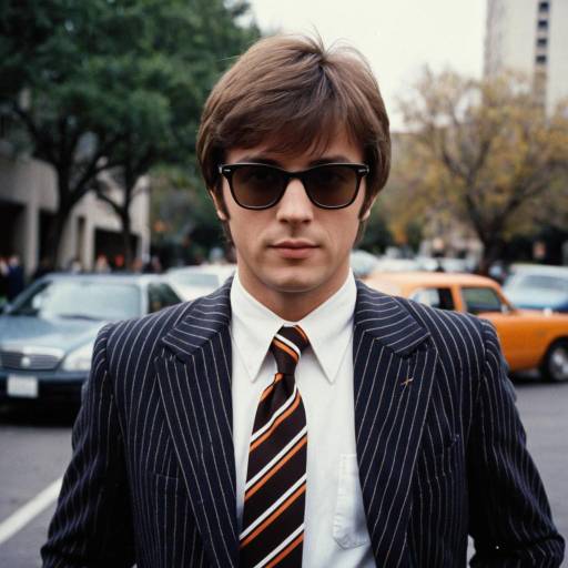 Man in Pinstripe Suit and Sunglasses Outdoors