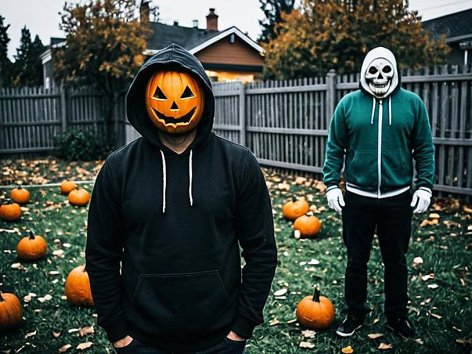 Halloween Face Swap Man with Pumpkins