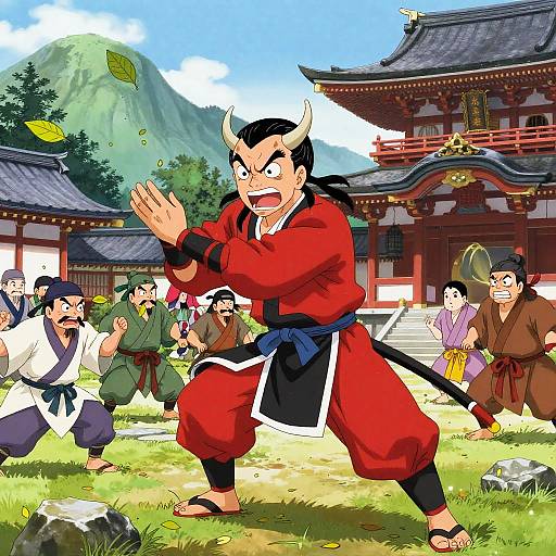 Mischievous Tengu Pranks Villagers