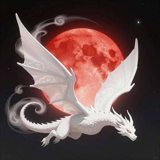 Majestic Dragon Creature with Eclipsing Sun