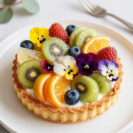 Artistic Fresh Fruit Tart Decoration