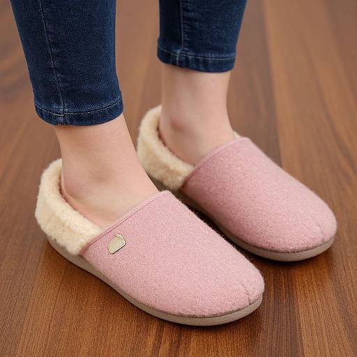 Cozy Woolen Felted Pink Slippers
