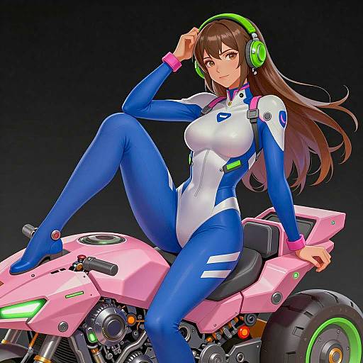 Confident Character on Futuristic Mech