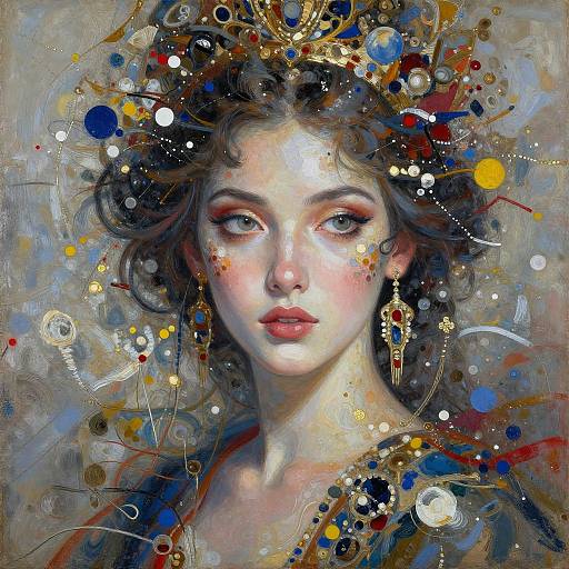 Abstract Hyper Maximalist Woman Portrait