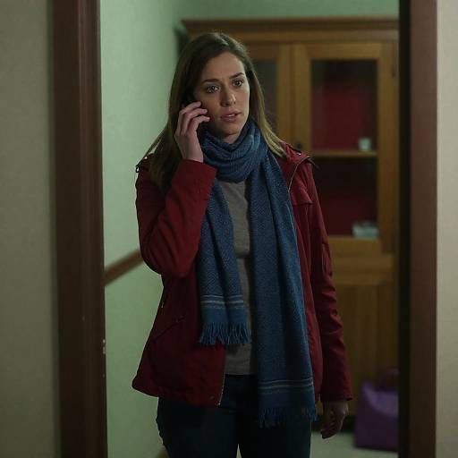 Woman Talking on Phone in Doorway