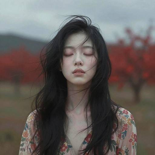 Ethereal Woman in Dreamy Landscape