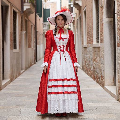 Venetian Costume Woman in Alley