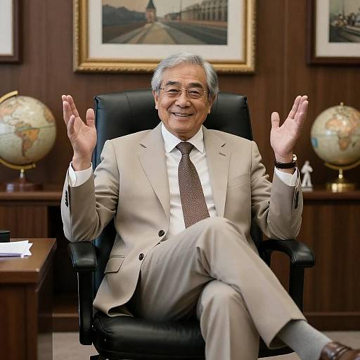 Sophisticated Older Man in Office Setting