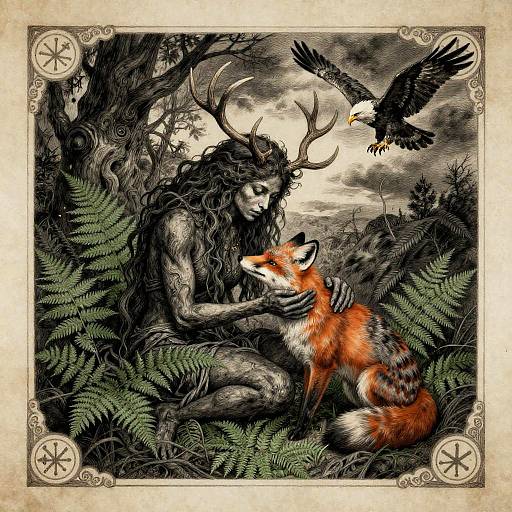 Chiaroscuro Forest Spirit Embrace