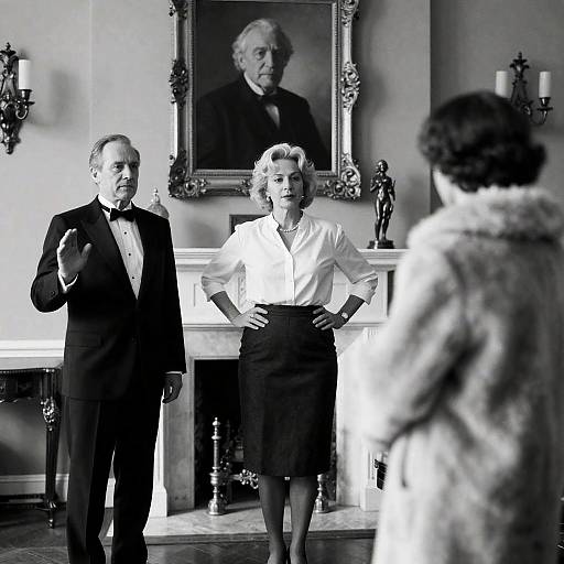 Elegant Black-and-White Room Portrait