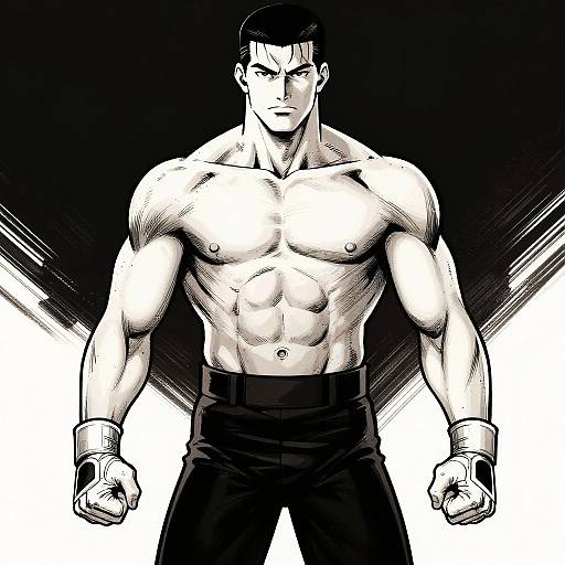 Cinematic Fighter in Bold Comic Style