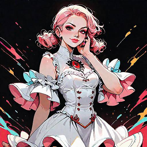 Evil Smiling Anime Girl Full Body