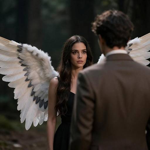 Mystical Forest Encounter with Angels