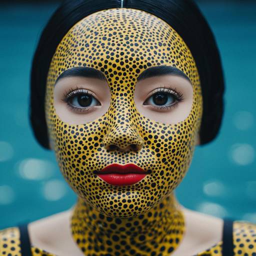 Portrait of Woman with Polka Dot Face Paint