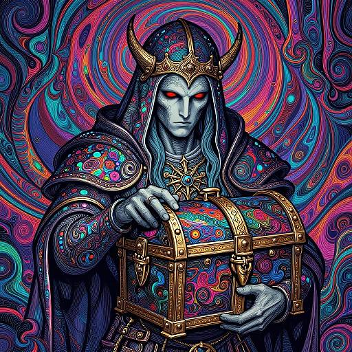 Vibrant Gothic Line Art Treasure