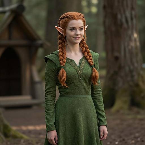 Photorealistic Elf Girl in Forest Costume