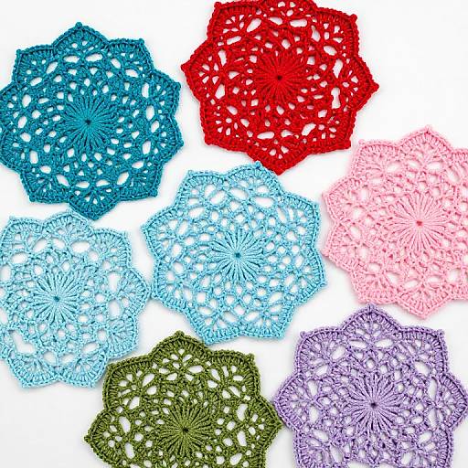 Vibrant Crochet Doilies Display