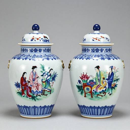 Pair of Chinese Famille Rose Jars