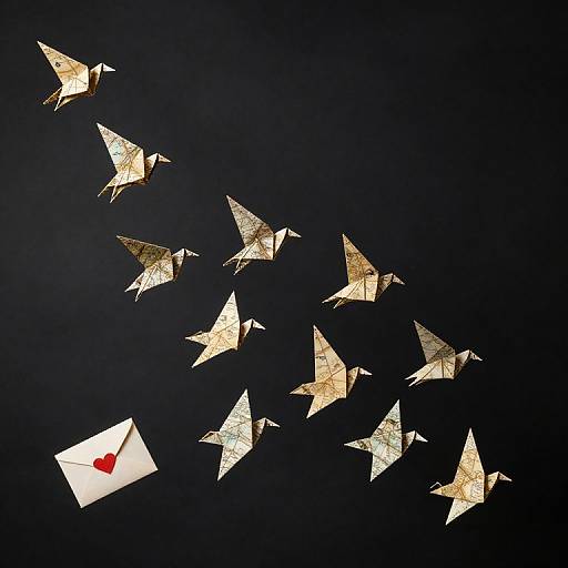 Origami Birds of Memories and Love