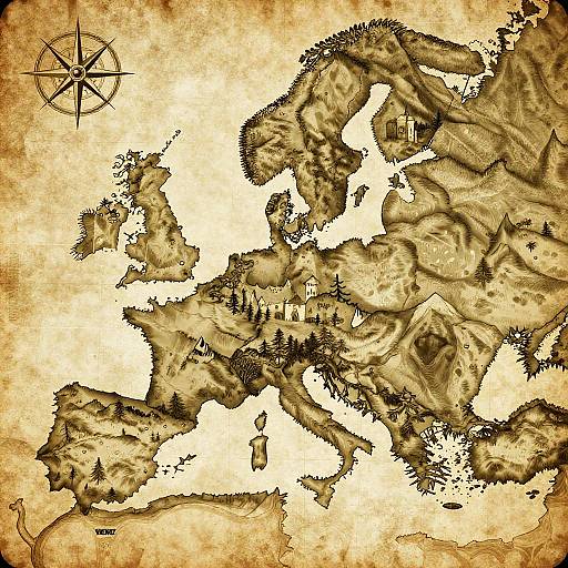 Vintage Middle Earth Map Illustration