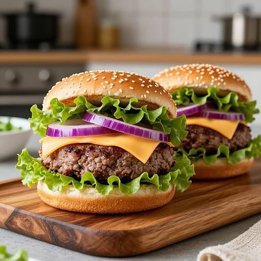 Juicy Beef Burger with Fresh Veggies