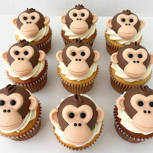 Monkey Cupcakes with Multiple Faces