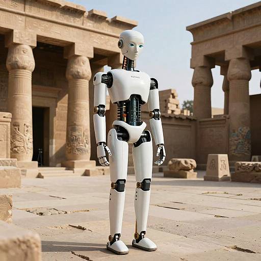 Melancholic Robot at Karnak Temple