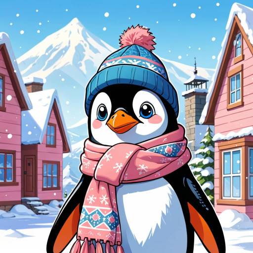 Snowy Penguin in Winter Wonderland