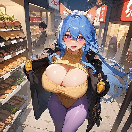 Anime Outdoor Scene with Unique Features