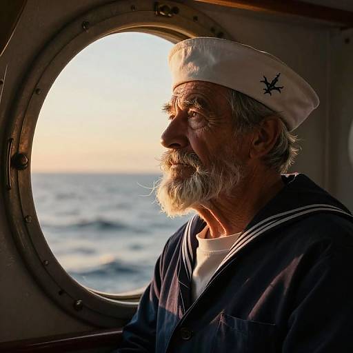 Photorealistic Elderly Sailor Portrait