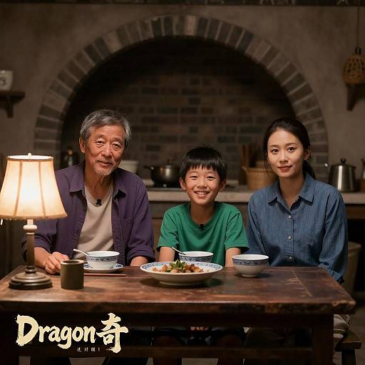 Candid Family Moment in Rustic Kitchen