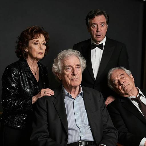 Elderly Group Portrait in Dim Lighting