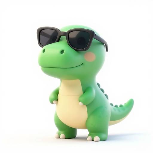 Cute Cartoon T-Rex with Sunglasses