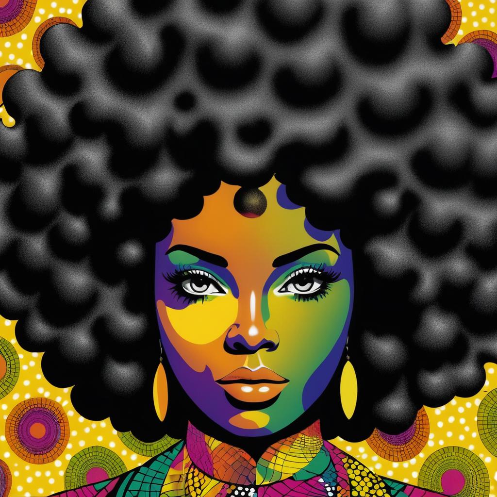 Psychedelic Portrait of African Beauty