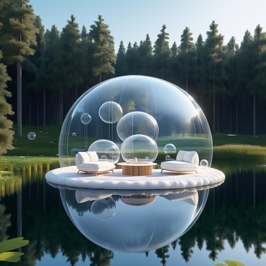 Floating Clear Dome Cabin in Nature