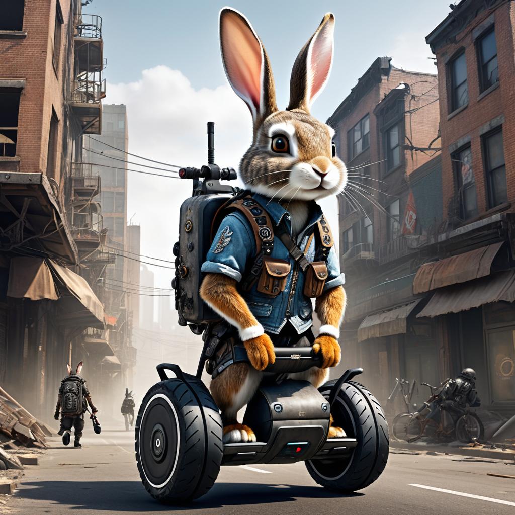 Rugged Rabbit on Segway in Apocalypse